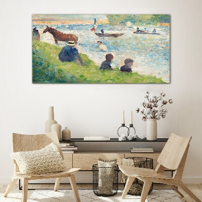 Tableau en verre Un après-midi d'été au bord de la rivière