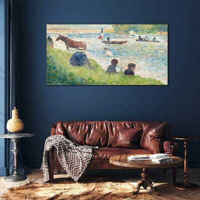 Tableau en verre Un après-midi d'été au bord de la rivière