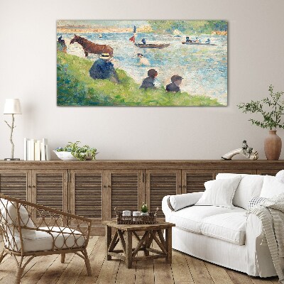 Tableau en verre Un après-midi d'été au bord de la rivière