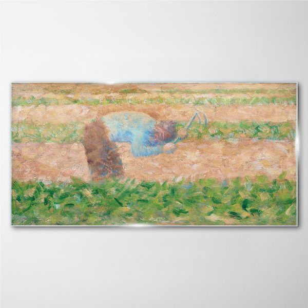 Tableau sur verre Un agriculteur travaillant dans le champ