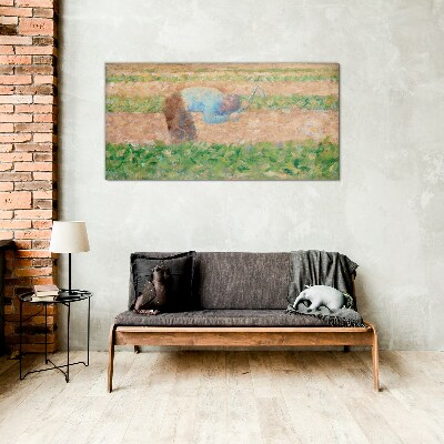 Tableau sur verre Un agriculteur travaillant dans le champ