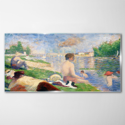 Tableau verre imprimé Détente estivale au bord de l'eau