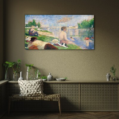 Tableau verre imprimé Détente estivale au bord de l'eau