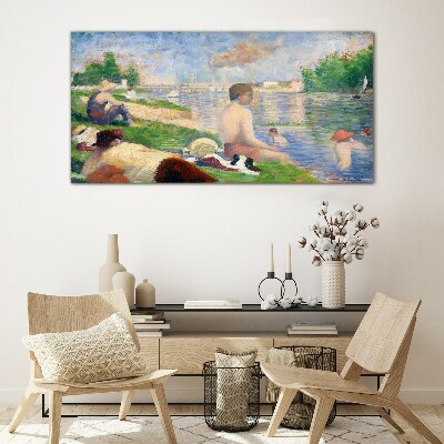 Tableau verre imprimé Détente estivale au bord de l'eau