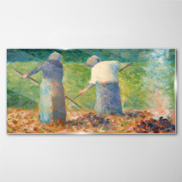 Tableau imprimé sur verre Femmes travaillant dans le jardin