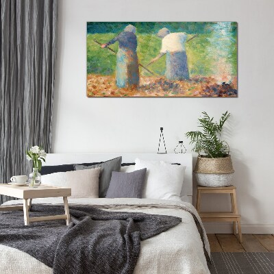 Tableau imprimé sur verre Femmes travaillant dans le jardin