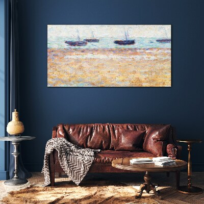 Tableau sur verre Un port tranquille aux couleurs pastel