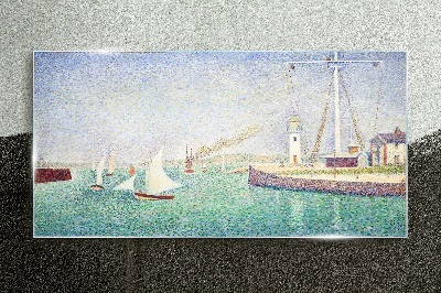 Tableau verre imprimé Paysage marin avec voiliers
