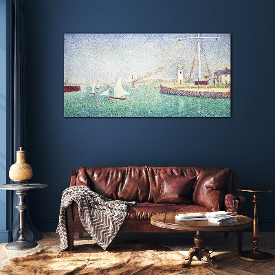 Tableau verre imprimé Paysage marin avec voiliers