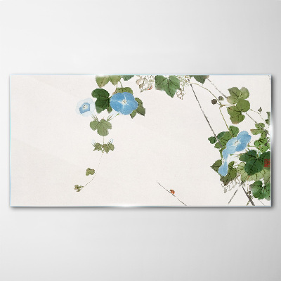 Tableau sur verre Motif floral aux nuances délicates