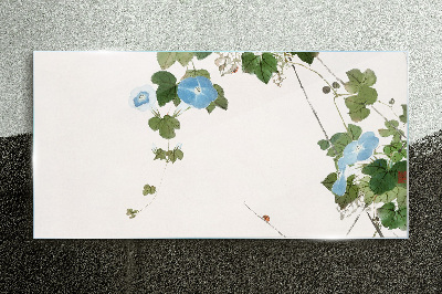 Tableau sur verre Motif floral aux nuances délicates