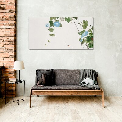 Tableau sur verre Motif floral aux nuances délicates