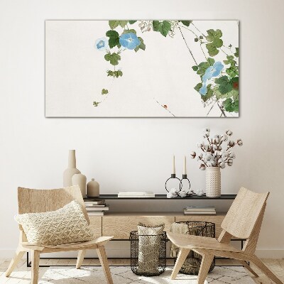 Tableau sur verre Motif floral aux nuances délicates