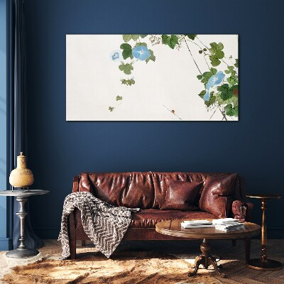 Tableau sur verre Motif floral aux nuances délicates