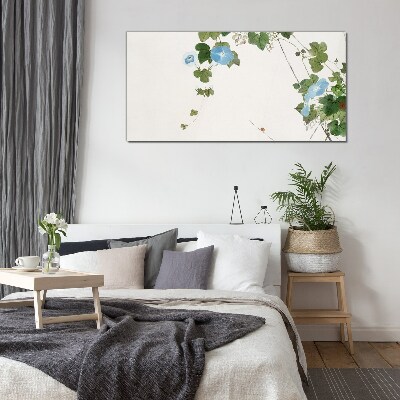 Tableau sur verre Motif floral aux nuances délicates