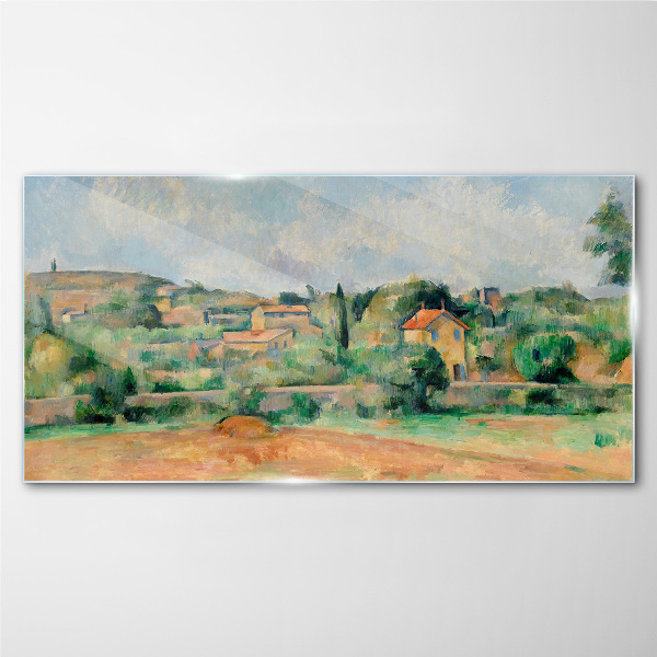 Tableau verre imprimé Paysage rural aux couleurs pastel