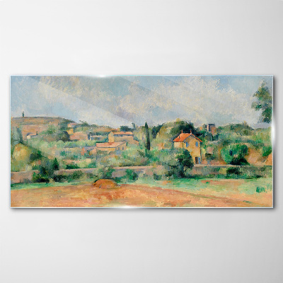 Tableau verre imprimé Paysage rural aux couleurs pastel