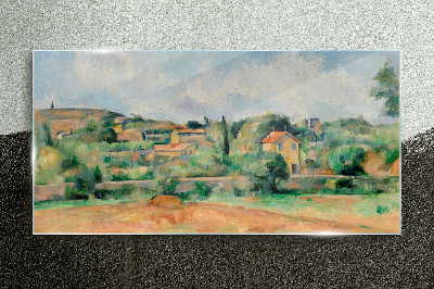 Tableau verre imprimé Paysage rural aux couleurs pastel