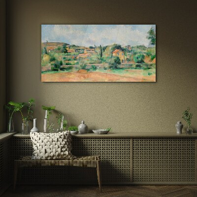 Tableau verre imprimé Paysage rural aux couleurs pastel