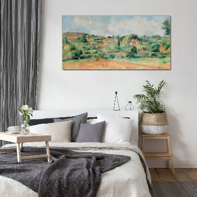 Tableau verre imprimé Paysage rural aux couleurs pastel