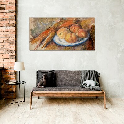 Tableau verre imprimé Table de fruits aux couleurs pastel