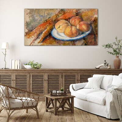 Tableau verre imprimé Table de fruits aux couleurs pastel