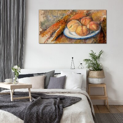 Tableau verre imprimé Table de fruits aux couleurs pastel