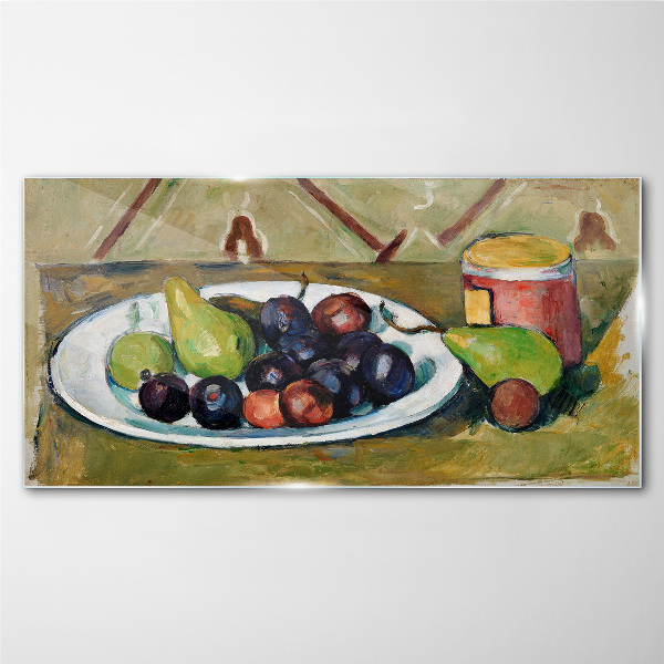 Tableau photo sur verre Composition de fruits dans une assiette