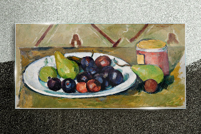 Tableau photo sur verre Composition de fruits dans une assiette