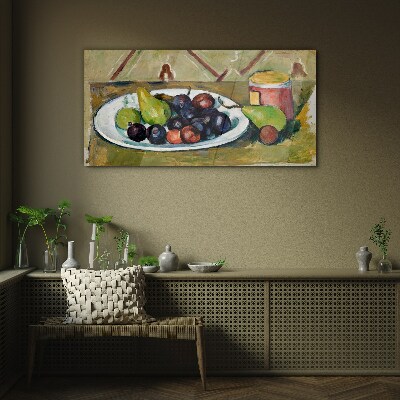 Tableau photo sur verre Composition de fruits dans une assiette