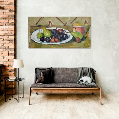 Tableau photo sur verre Composition de fruits dans une assiette