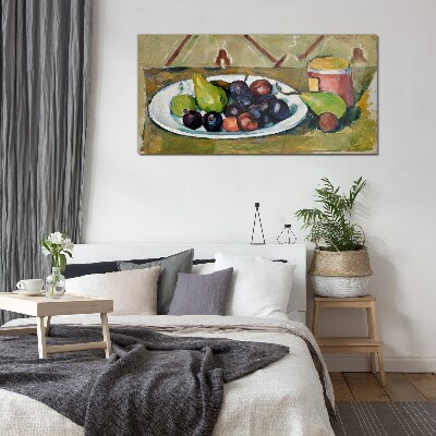 Tableau photo sur verre Composition de fruits dans une assiette