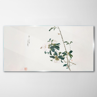 Tableau en verre Une composition florale aux nuances délicates