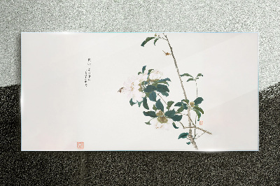 Tableau en verre Une composition florale aux nuances délicates