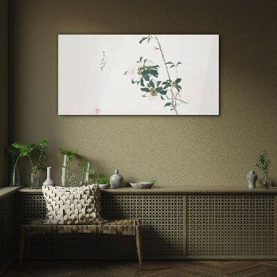 Tableau en verre Une composition florale aux nuances délicates