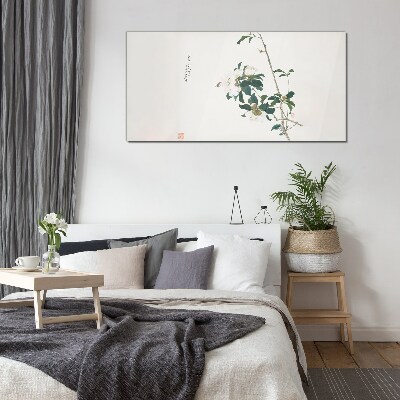 Tableau en verre Une composition florale aux nuances délicates
