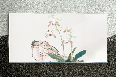 Tableau sur verre Fleurs sur fond de nature