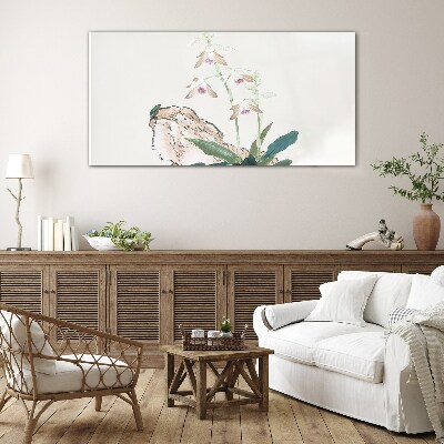 Tableau sur verre Fleurs sur fond de nature