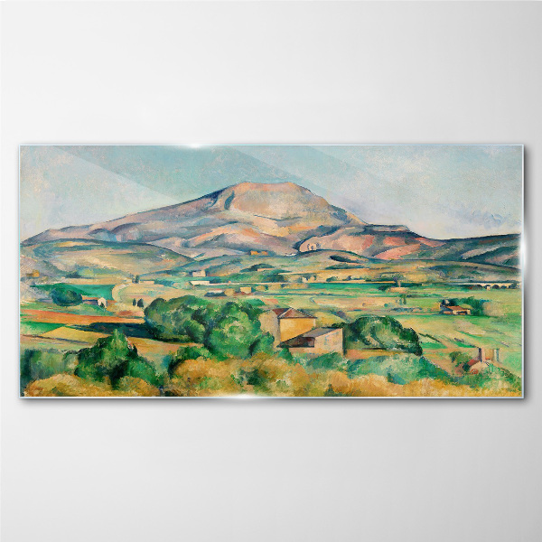 Tableau imprimé sur verre Paysage de montagne aux couleurs pastel