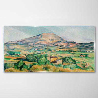 Tableau imprimé sur verre Paysage de montagne aux couleurs pastel