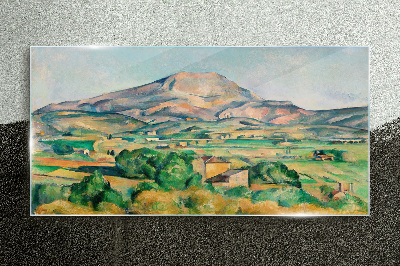 Tableau imprimé sur verre Paysage de montagne aux couleurs pastel