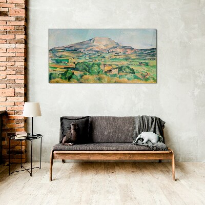 Tableau imprimé sur verre Paysage de montagne aux couleurs pastel