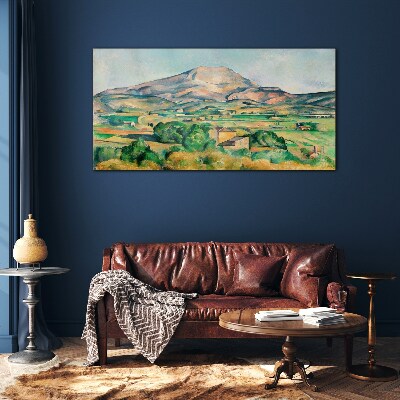 Tableau imprimé sur verre Paysage de montagne aux couleurs pastel