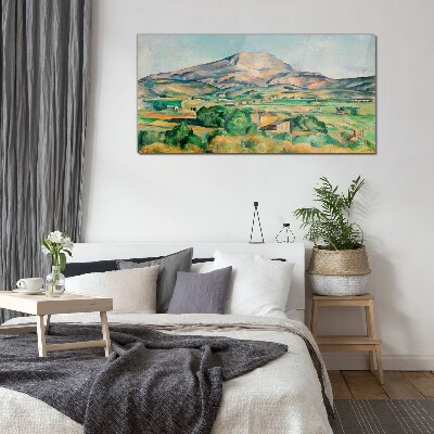 Tableau imprimé sur verre Paysage de montagne aux couleurs pastel
