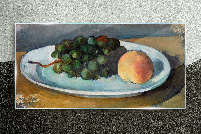 Tableau en verre Composition de fruits dans une assiette