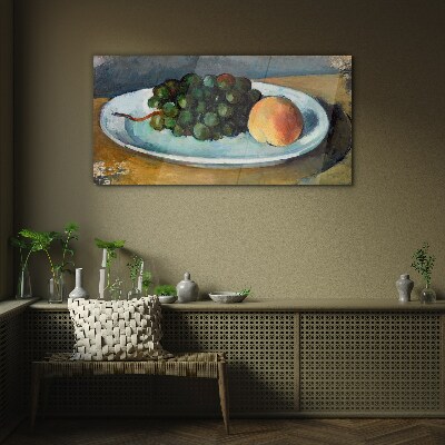 Tableau en verre Composition de fruits dans une assiette