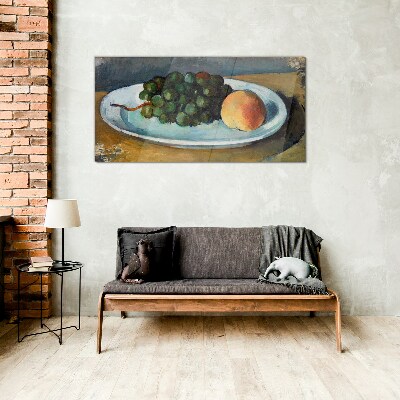 Tableau en verre Composition de fruits dans une assiette