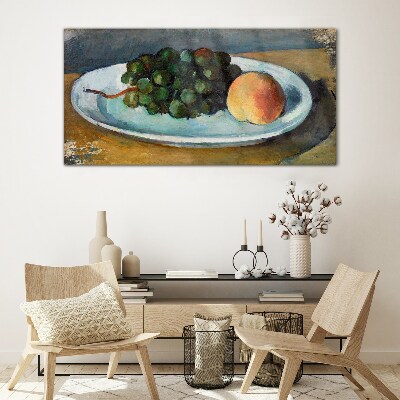 Tableau en verre Composition de fruits dans une assiette