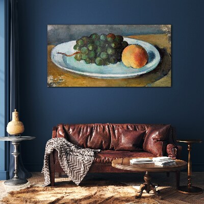Tableau en verre Composition de fruits dans une assiette