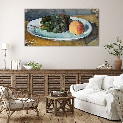 Tableau en verre Composition de fruits dans une assiette